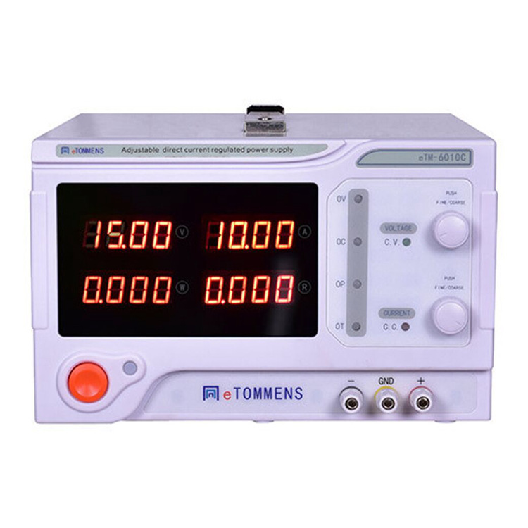 eTOMMENS同门eTM-6010C直流稳压电源60V10A编码器开关老化电源