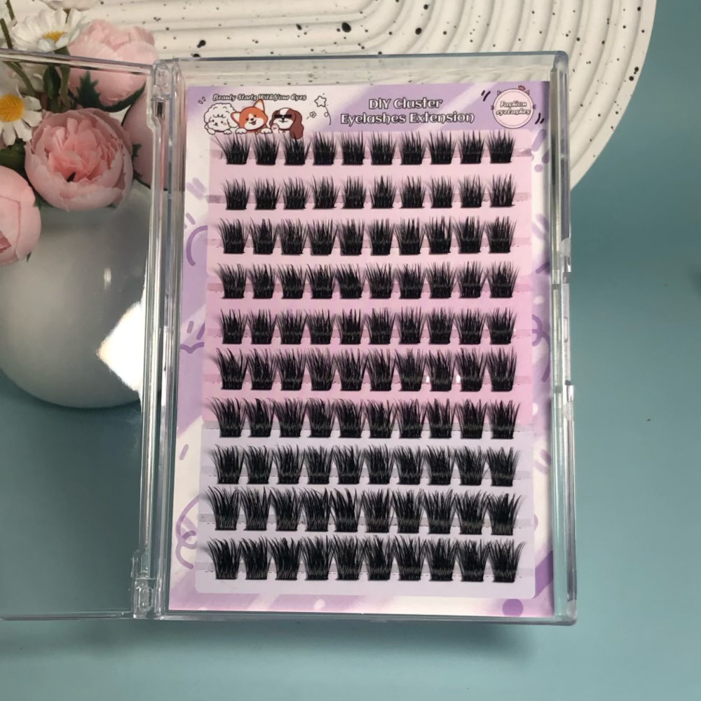 FD05 libro de pestañas mixtas de comercio exterior densas y grandes capacidades de imitación natural ligera de un solo racimo de pestañas falsas autoinjertadas