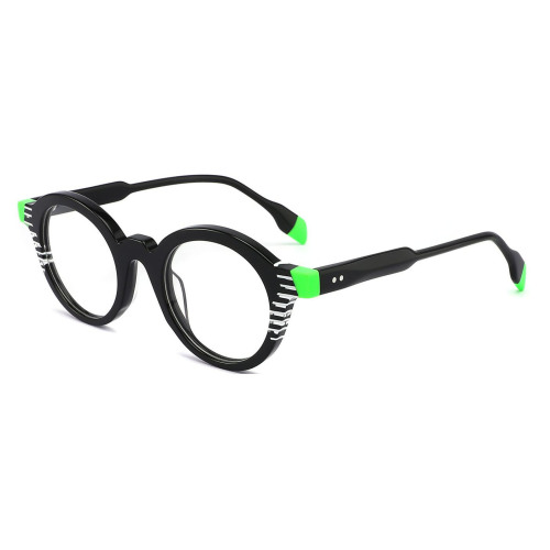 European and American cross-mirror e-commerce color plate optical glasses frame women's plain fashion round frame plate flat mirror