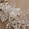 Advanced hair accessory for bride, crystal handmade from pearl, hairgrip, European style, high-quality style
