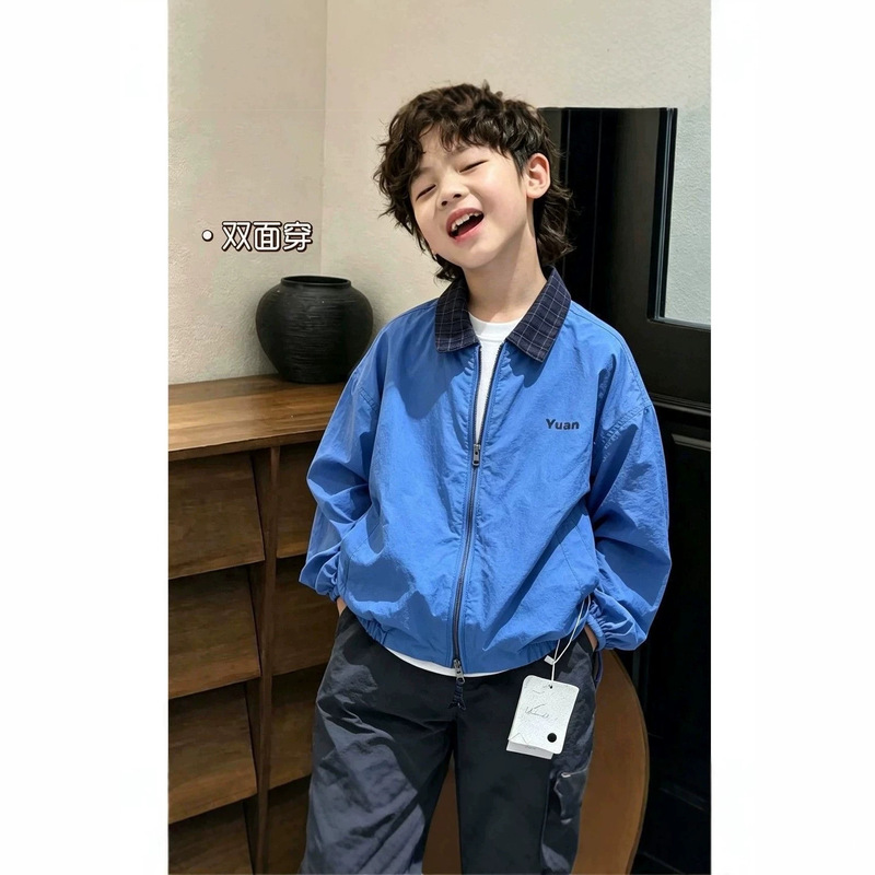 Boys' Double-Sided Jacket 2026 New Spring and Autumn Korean Style Stylish and Versatile Jacket for Children and Toddlers Boys' Double-Sided Jacket 2026 New Spring and Autumn Korean Style Stylish and Versatile Jacket for Children and Toddlers