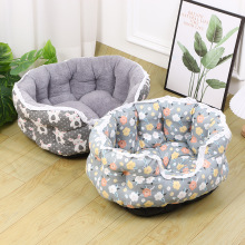 冬季新款宠物狗窝猫窝定制印花时尚狗狗睡垫保暖半封闭宠物窝订制