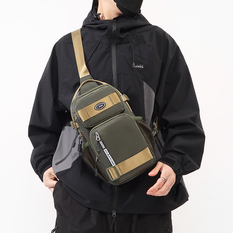 Men's Casual Breast Bag Large Capacity Backpack Oxford Cloth Men's Crossbody Bag Shoulder Bag Multifunctional Men's Bag_voghion.com