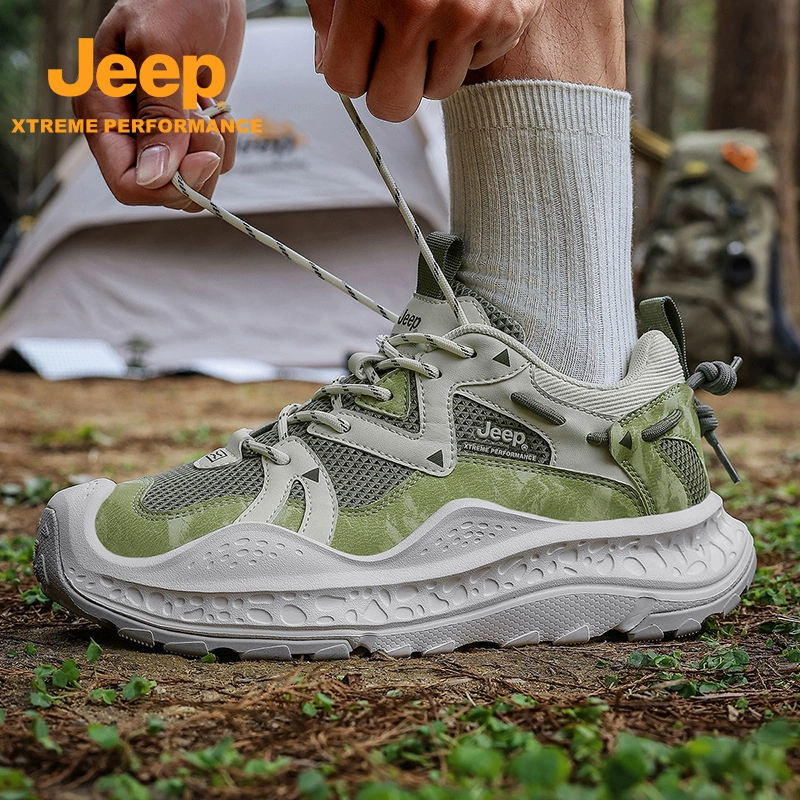 Jeep сетчатая туристическая обувь для походов, дышащая нескользящая комфортная обувь с амортизирующей платформой, новая коллекция