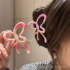 新商品の高級感グラデーション色のプラスチックのクリップのヘアピン2024ドーパミンの髪飾りの後頭部の大きいサイズのサメのクリップ