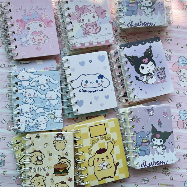 Sanrio Coil Book A7 small size Notepad Cute Kulomi Yugui Dog Small Book Thickened Hand Book Wholesale