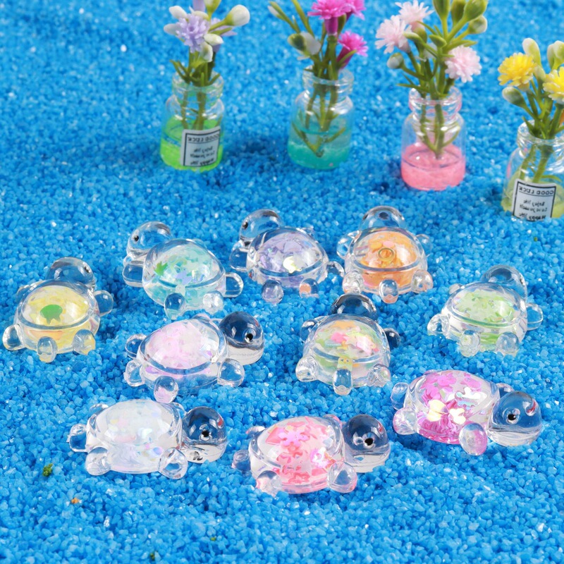 DIY アクセサリー卸売発光カメキーホルダー冷蔵庫マグネットナンバープレート装飾品漫画カラーパウダースパンコール小さなカメ|undefined