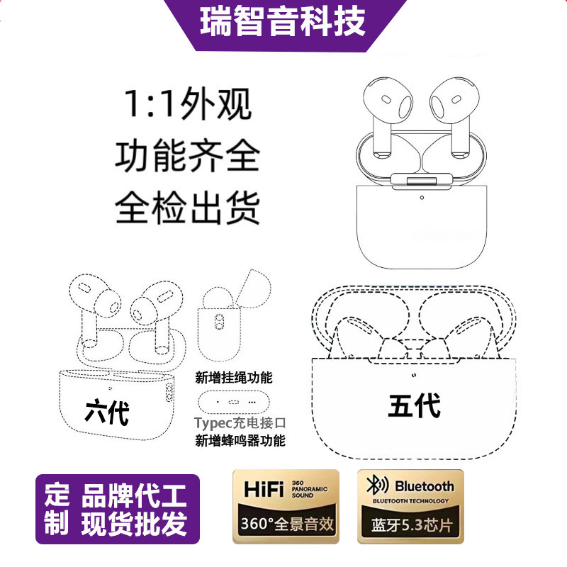 Popular Huaqiangbei Pro 234567 Generation Air Jerry Tws Bluetooth Earphones Pods Suitable for Apple and Android Popular Huaqiangbei Pro 234567 Generation Air Jerry Tws Bluetooth Earphones Pods Suitable for Apple and Android