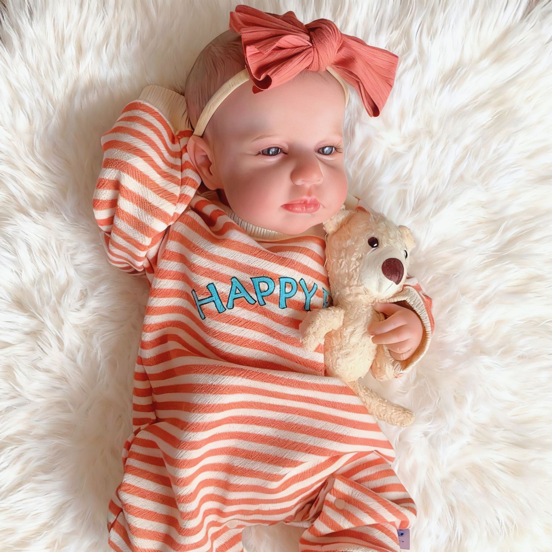 49 cm de simulación de muñeca de bebés renacidos Loulou adorable suministro de bebés transfronterizos una pieza