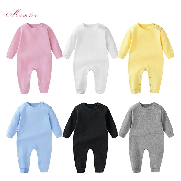 Baby shoulder buckle jumpsuit newborn long sleeve khayi men's and women's treasure climbing clothes baby rompers for boys