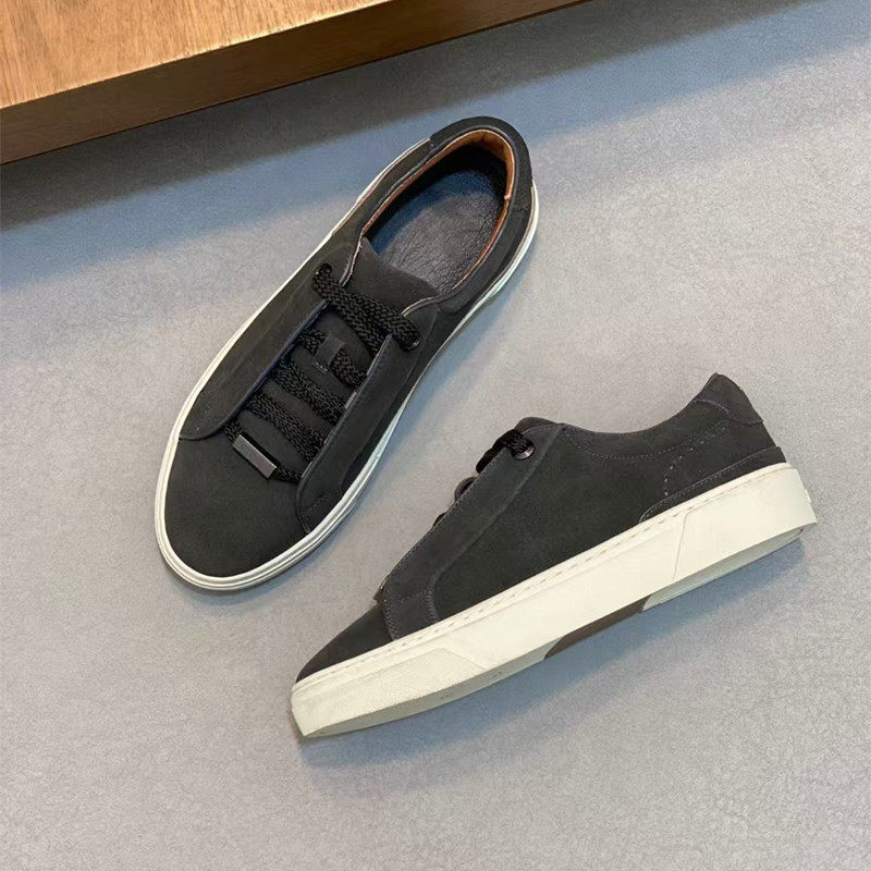 Bos Thick-Soled Low-Top Lace-Up Men's Sneakers, Suede Business White Shoes, Retro Versatile Sports Casual Trendy Shoes Bos Thick-Soled Low-Top Lace-Up Men's Sneakers, Suede Business White Shoes, Retro Versatile Sports Casual Trendy Shoes