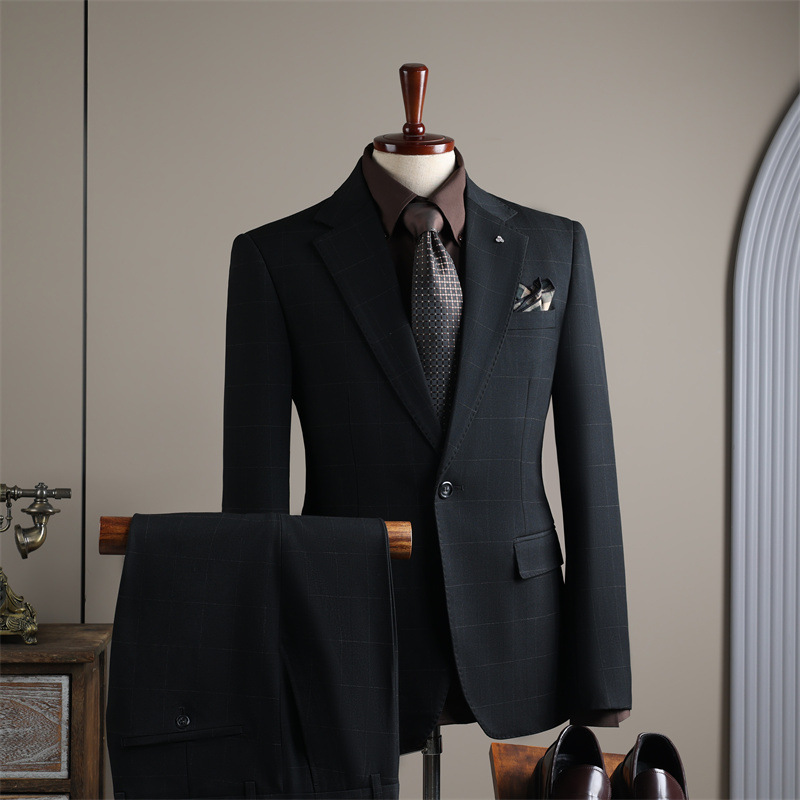 チェック柄スーツ メンズ ビジネスカジュアル 宴会 結婚式 スーツ オフィスフォーマルスーツ メンズスーツ 司会者
