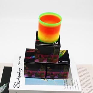 5.8*6CM carton children's magic rainbow circle educational toys stacking music elastic boys and girls children gift batch