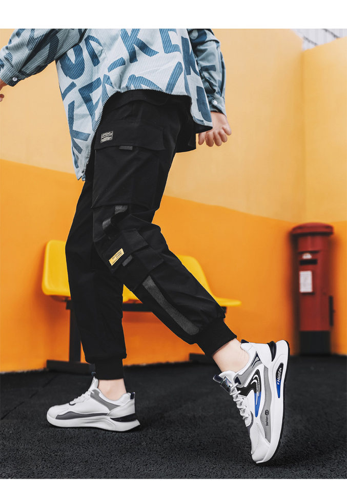 Giày thể thao nam da PU chống nước kiểu sneaker đế mềm chống trơn trượt — D291 màu trắng, D291 màu xám, D291 màu đen chi tiết 10