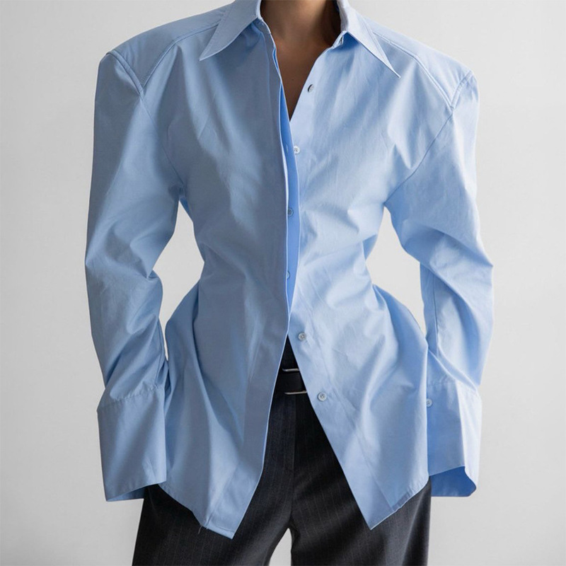 2026 Spring/Summer Slim-Fit Waist-Cinching Shirt Fashionable Commuter Versatile Long-Sleeve Shirt for Women Elegant Top Jacket 2026 Spring/Summer Slim-Fit Waist-Cinching Shirt Fashionable Commuter Versatile Long-Sleeve Shirt for Women Elegant Top Jacket
