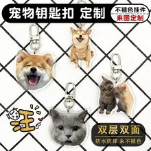 宠物卡通柴犬钥匙扣高透亚克力动漫软萌可爱小狗狗猫咪挂件小饰品