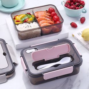 Fresh-keeping Plastic Office Student Lunch Box Microwave Separable Heating Lunch Box Sealed Large Capacity Gangyi