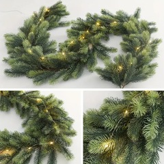 人工松柏花輪PE暗号化クリスマス藤条シミュレーションクリスマスツリー藤葉松針門掛クリスマス装飾品