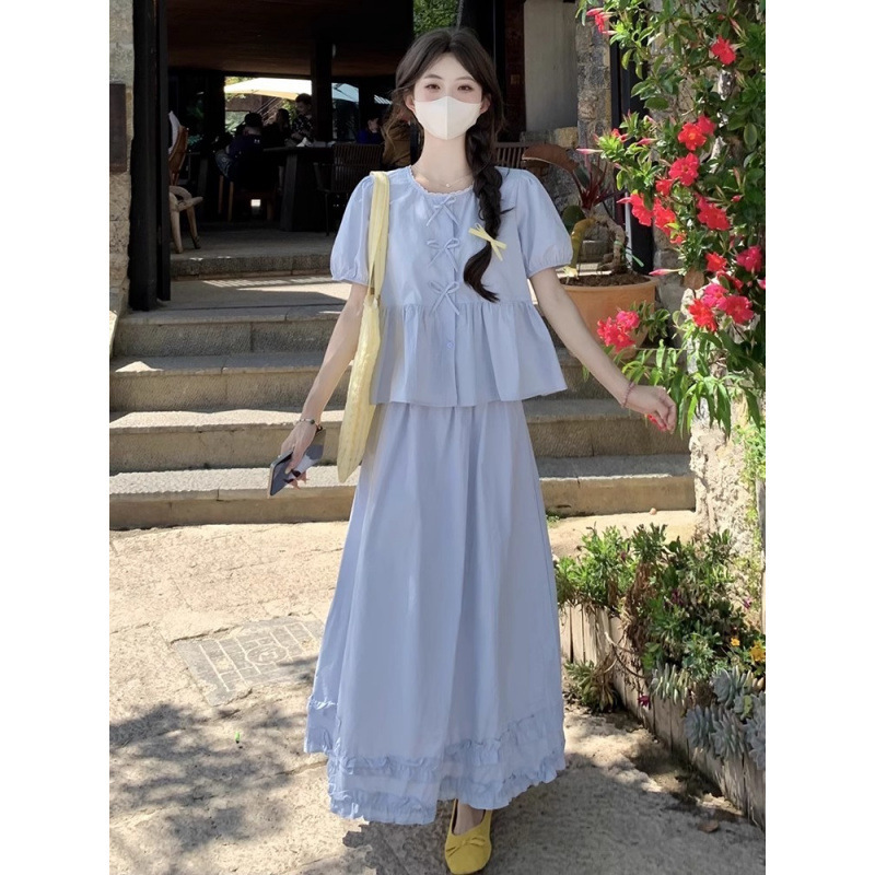 Short Puff Sleeve Cotton and Linen Top for Women Summer 2025 New Dopamine Suit French Doll Shirt Petite Shirt
