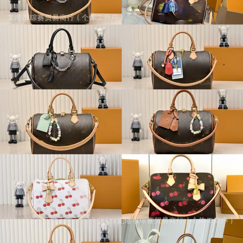 Cross-Border Accessible Luxury Large Cylinder Bag for Men and Women, Satchel Large-Capacity Pillow Bag Speedy 30