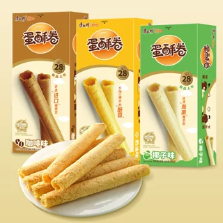 康师傅蛋酥卷108g盒装鸡蛋卷酥脆奶油椰子味休闲零食品点心下午茶