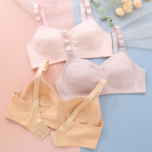 New lace nursing thin mold cup cotton middle-aged and elderly underwear vest without wire back buckle bra wholesale