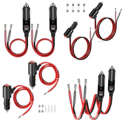 In-Stock Car Cigarette Lighter Extension Cable 16Awg American Power Connector 12V 24V Bakelite Bullet Connector Wiring (Siqaret yandırıcısı) - 16awg-black-red