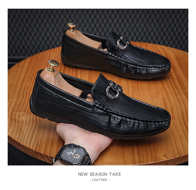 Peas shoes men's shoes spring and summer breathable men's casual men's shoes soft sole beanie shoes trendy versatile slip-on lazy shoes_vogarts.com