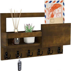 木制邮件钥匙架玄关入户门口宠物牵引绳挂钩走廊装饰信封整理架