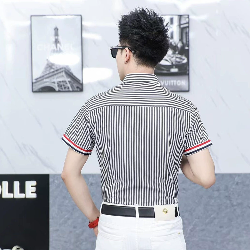 Модная элитная хлопковая летняя рубашка для отдыха, Slim fit