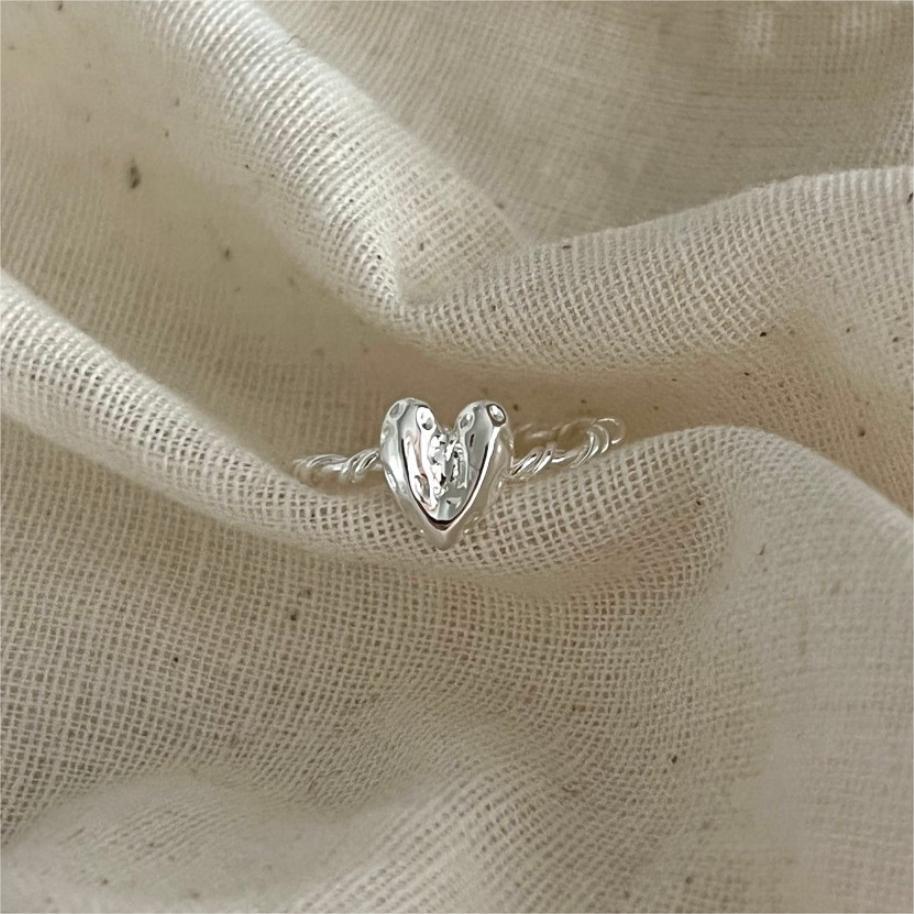 Heart Shape Pattern 18K Gold Plated 925 Sterling Silver Heart Shape Open Rings 925 Sterling Silver Rings