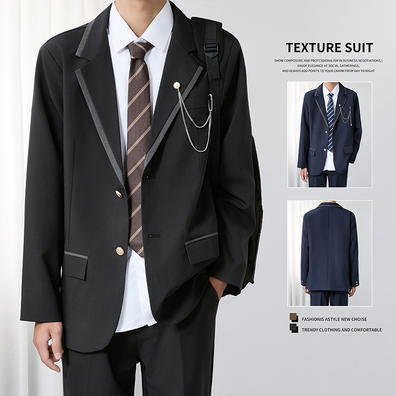 Men's College Style Bf Style Student Suit Jacket Trendy 2025 Spring and Autumn New Casual Versatile Blazer