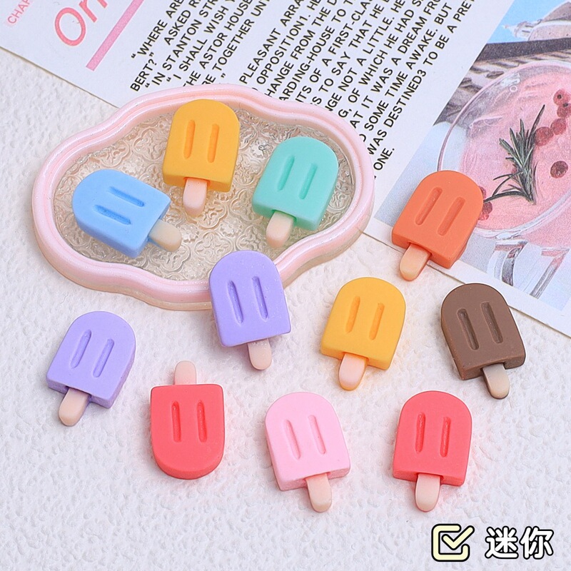Mini Colorful Ice Cream Creative New DIY Cream Glue Material Package Mobile Phone Case Headwear Hairpin Resin Accessories