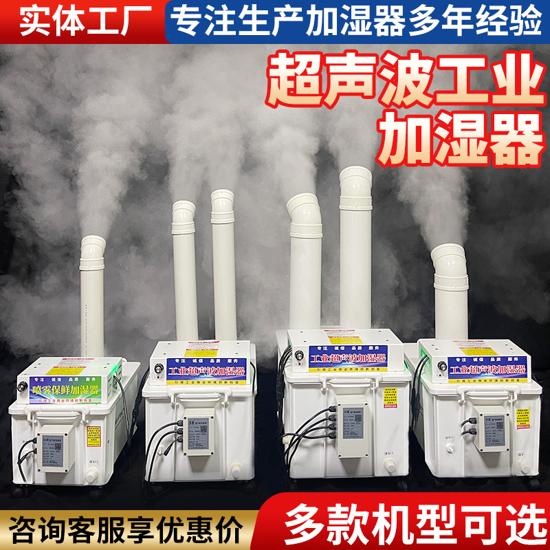 Industrial Large Fog Volume Ultrasonic Humidifier Supermarket Vegetable and Fruit Preservation Sprayer Large Commercial Atomizer