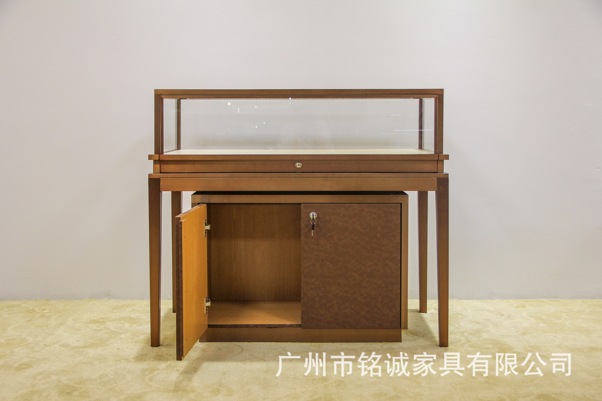 米黄色方形直柜-珠宝展柜 (4).jpg