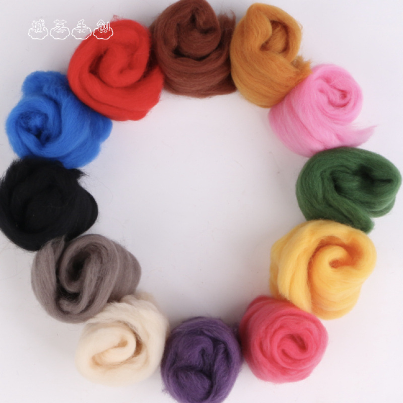 70S High Quality Wool Felt Poke Fun Handmade DIY Material Package Wet Felt Needle Felt Wool Strip Set