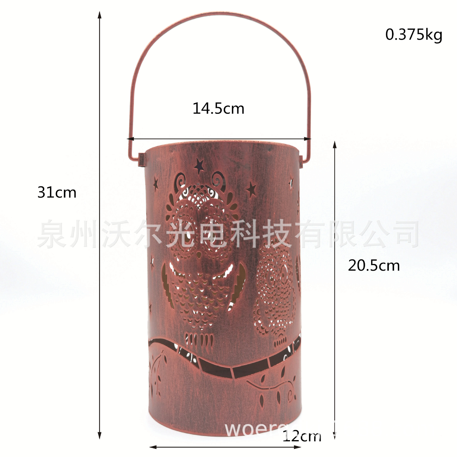 亚马逊热销LED 猫头鹰镂空太阳能灯笼庭院装饰灯草坪灯挂树灯IP65