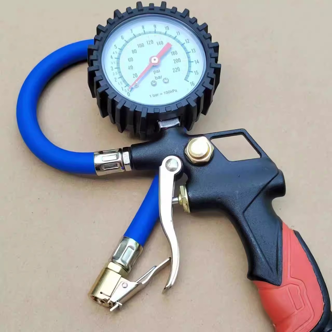 Tire Pressure Gauge Air Pressure Gauge High-Precision Car Tire Pressure Monitor with Inflation Head Counting Display Air Gauge Air Gun