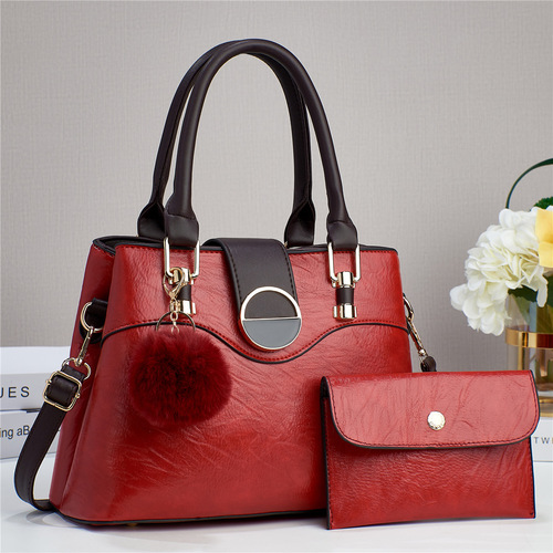  new retro material cross-border splicing mother-in-law bag simple solid color large capacity single shoulder handheld women's bag texture bag
