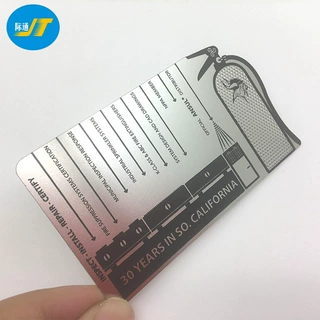 异形304不锈钢银色会员卡创意镂空条形码金属卡制作 腐蚀填油名片
