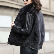 狐狸毛皮草短款2025新款冬皮毛一体外套女真皮羽绒服绵羊皮衣