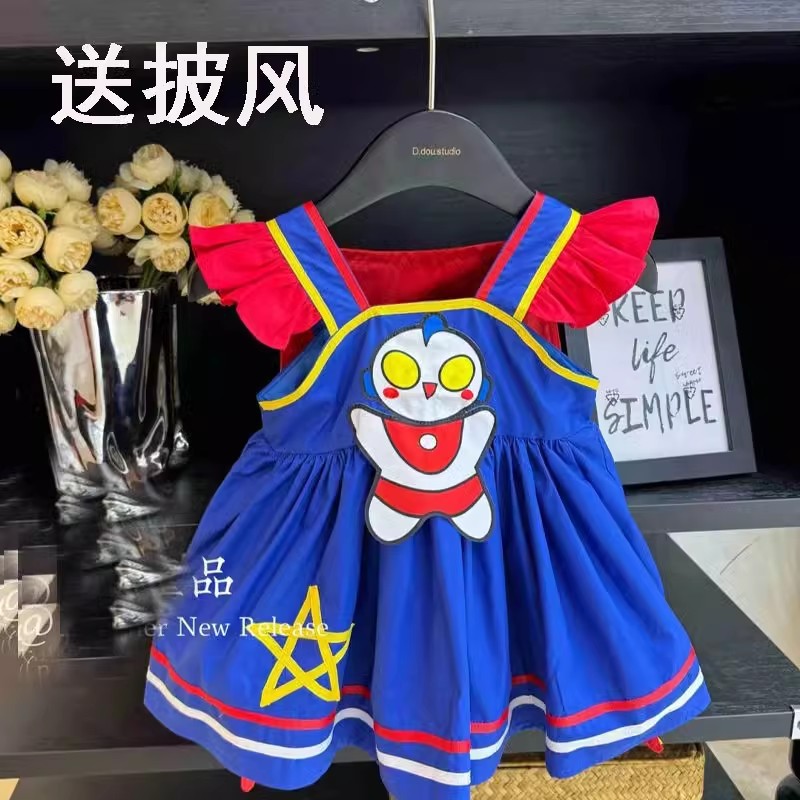 Otoño nuevo vestido de niñas Lolita vestido de princesa infantil Ultraman Lolita vestido de mangas largas ropa infantil