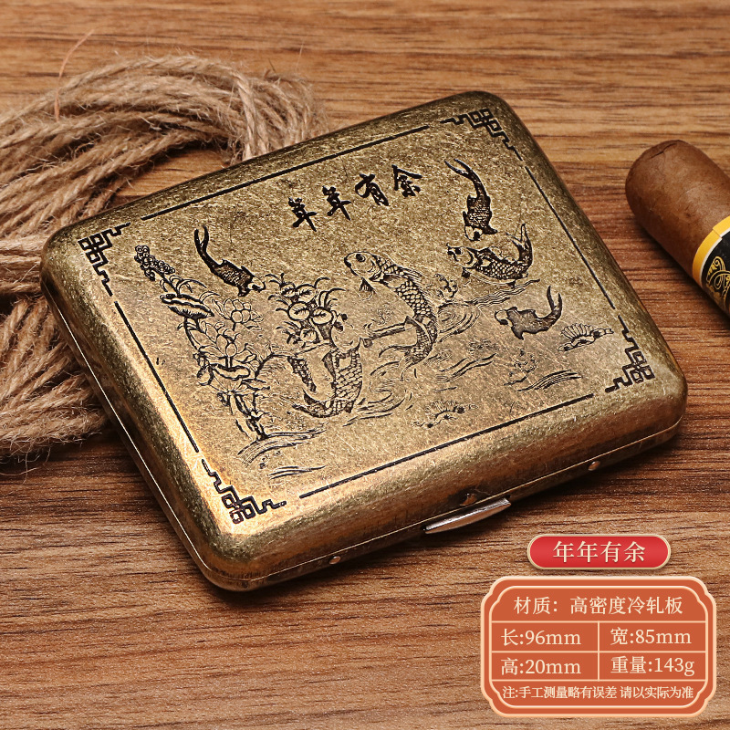 Guipai シガレットボックス 9010 金属両面フリップトップ 20 パックシガレットボックスブロンズ凝縮花自動タバコポータブルシガレットボックス|undefined