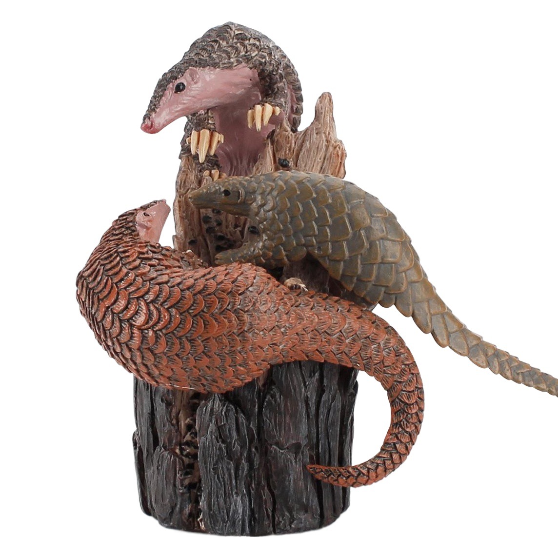 Transfronterizo Nueva simulación bosque animal pangolín modelo sólido pangolín escalada árbol pila creativa artesanía adornos