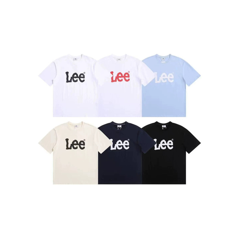 LEE printed new trendy casual unisex short-sleeve pure cotton T-shirt, simple top for couples, available for sale LEE printed new trendy casual unisex short-sleeve pure cotton T-shirt, simple top for couples, available for sale