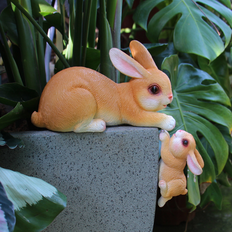 Jardín balcón Flor de jardinería al aire libre decoración colgante Bunny Swing árbol animal colgante B & B Decoración