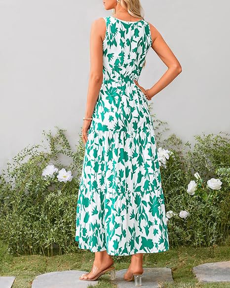 269g Weight Maxi Long Dress Dress Length Type Sleeveless Sleeve Length Swing Dress Dresses Type Sleeveless Sleeve Type Polyester Fabric Type Mid Waist Waist Line Holiday, Daily, Selfie Occasion V Neck Neckline Regular Fit Fit Type Flower Pattern Summer Season Women's Gender Printing Design Casual, Elegant, Simple Style Style Wholesale Women's Casual Elegant Simple Style Printing Flower Holiday Daily Selfie V Neck Sleeveless Swing Dress 39