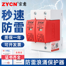 防雷浪涌保护器2P 4P-20/40/80/100KA 三相避雷器 家用防雷器380V