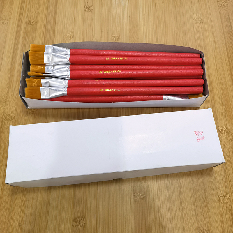 源头现货1-12号红杆尼龙毛油画笔红杆尼龙6支套12支套油画笔套装