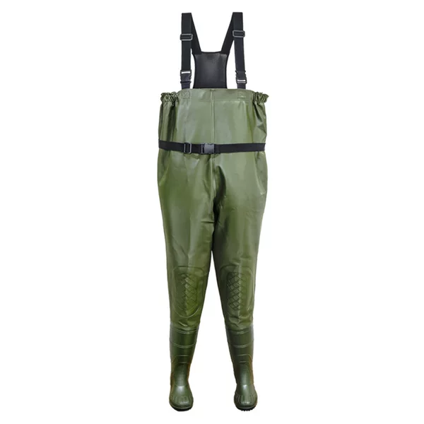 Thickened Durable Fishing Waders with Knit Fabric, Waterproof Jumpsuit, Rain Pants with Rain Boots, Wading Pants for Fishing